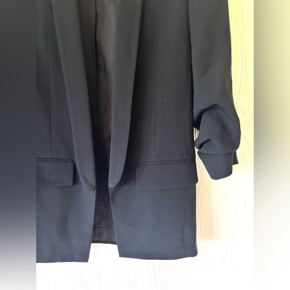 Babaton Aritzia Black Serif Collared Open Face Exposed Blazer Jacket - Picture 3 of 9